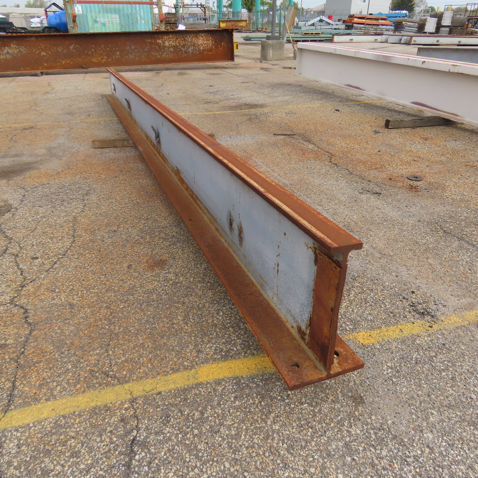 3-1/4" x 15" Tall I-Beam Monorail Overhead Hoist Rail Underhung 21' Long Section