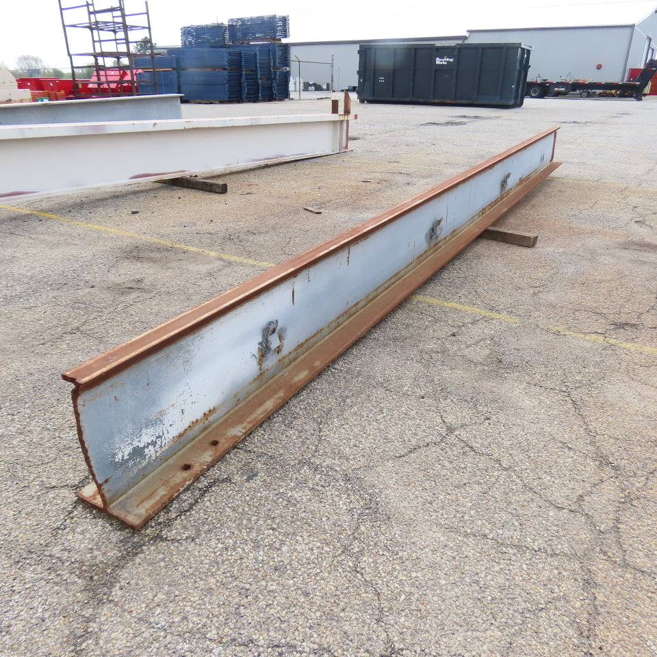 3-1/4" x 15" Tall I-Beam Monorail Overhead Hoist Rail Underhung 21' Long Section