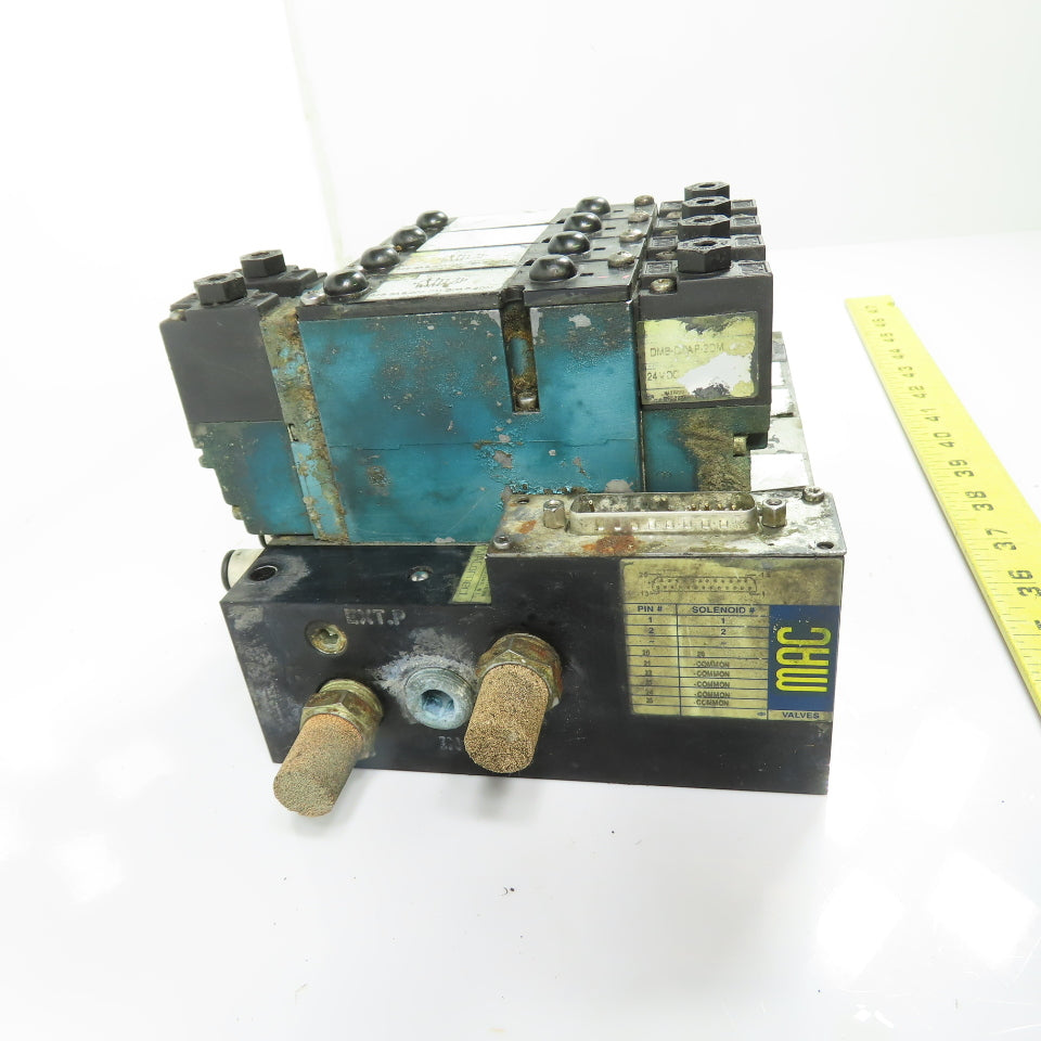 MAC 92B-BAB-000-DM-DDAP-2DM 92B-000-BN2 4-Station Solenoid Valve Manifold Block
