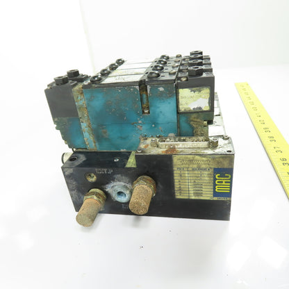 MAC 92B-BAB-000-DM-DDAP-2DM 92B-000-BN2 4-Station Solenoid Valve Manifold Block