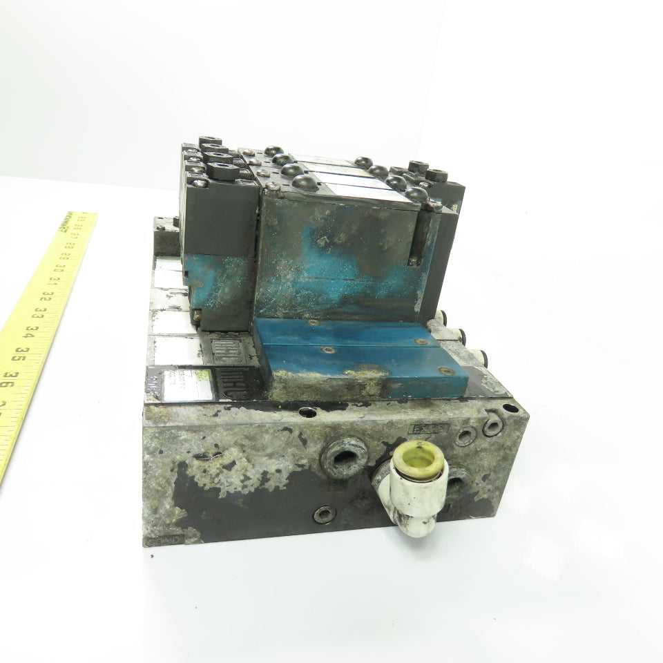 MAC 92B-BAB-000-DM-DDAP-2DM 92B-000-BN2 4-Station Solenoid Valve Manifold Block