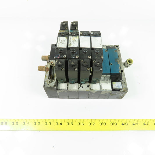 MAC 92B-BAB-000-DM-DDAP-2DM 92B-000-BN2 4-Station Solenoid Valve Manifold Block
