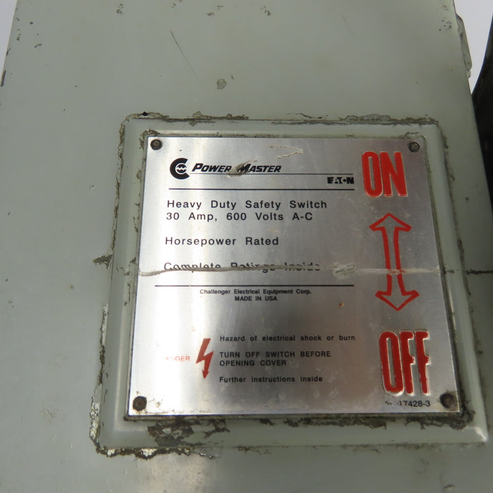Eaton RH361SNK 30A 3-Pole Fusible Safety Disconnect Switch 600VAC