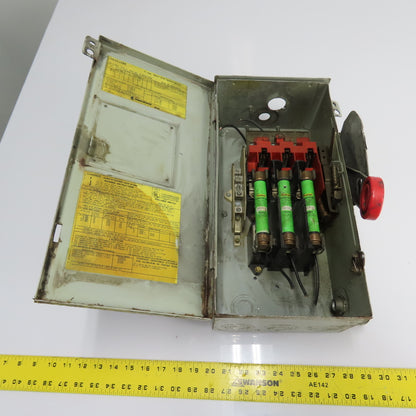 Eaton RH361SNK 30A 3-Pole Fusible Safety Disconnect Switch 600VAC