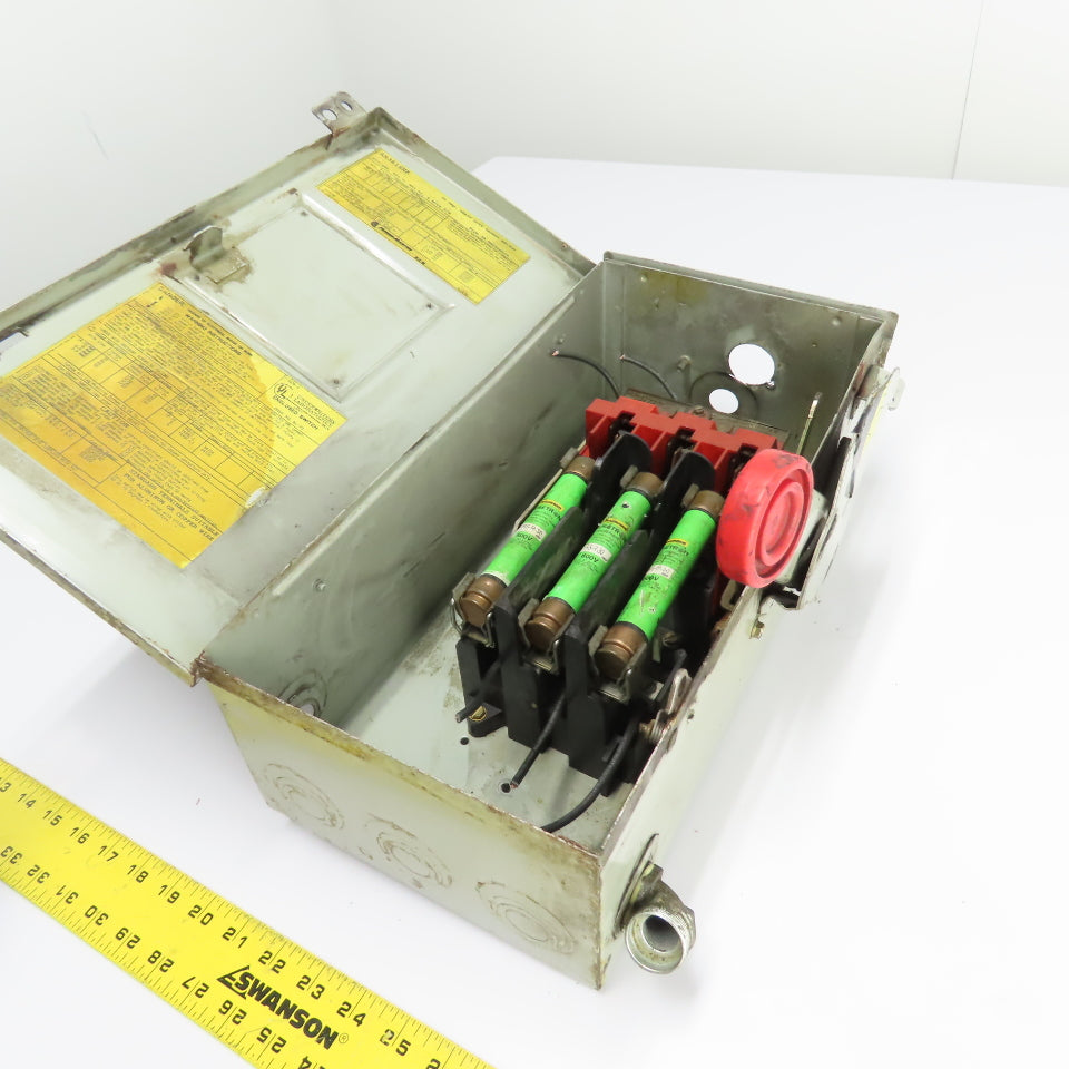 Eaton RH361SNK 30A 3-Pole Fusible Safety Disconnect Switch 600VAC
