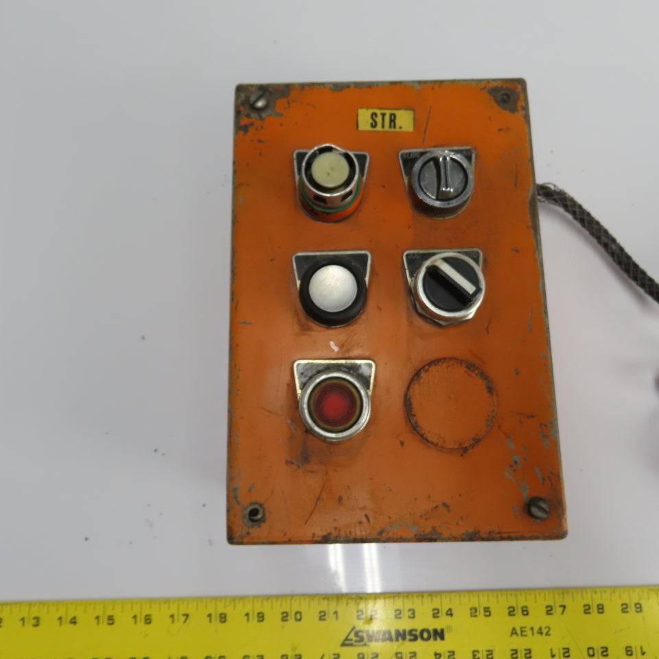9.5"x6"x5" 5-Button Industrial Control Station with Wired Remote Push Button