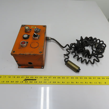 9.5"x6"x5" 5-Button Industrial Control Station with Wired Remote Push Button