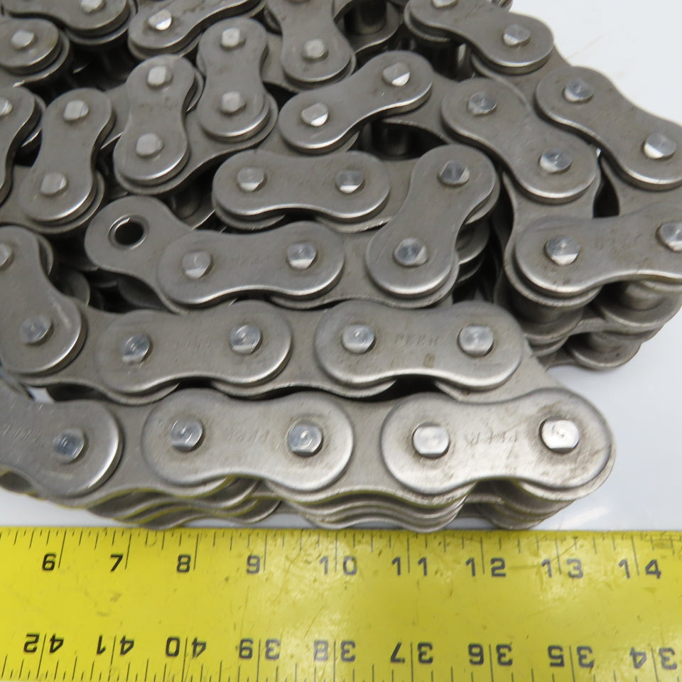 Peer 100-2SS Stainless Steel ANSI 100 Double Strand Riveted Roller Chain 10'