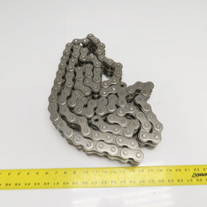 Peer 100-2SS Stainless Steel ANSI 100 Double Strand Riveted Roller Chain 10'