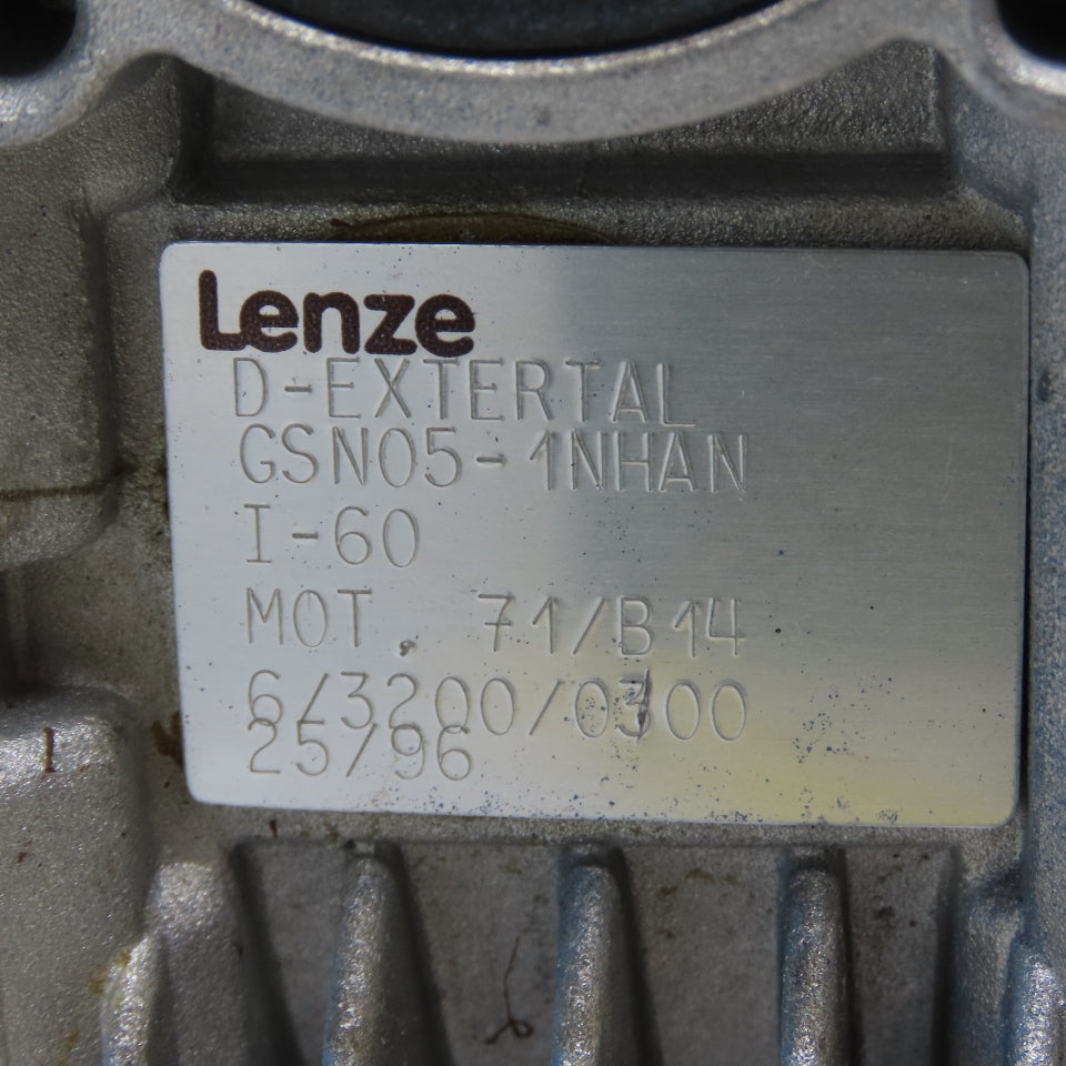 Lenze GSN05-1NHAN 7KB4-999H 0.25kW 60:1 Angle Gear Motor 230/460V 3Ph 0.93"Shaft