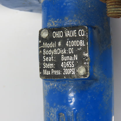 Ohio Valve Co. 4100DBL Manual Lever Butterfly Valve 4" Buna-N Seat 200PSI