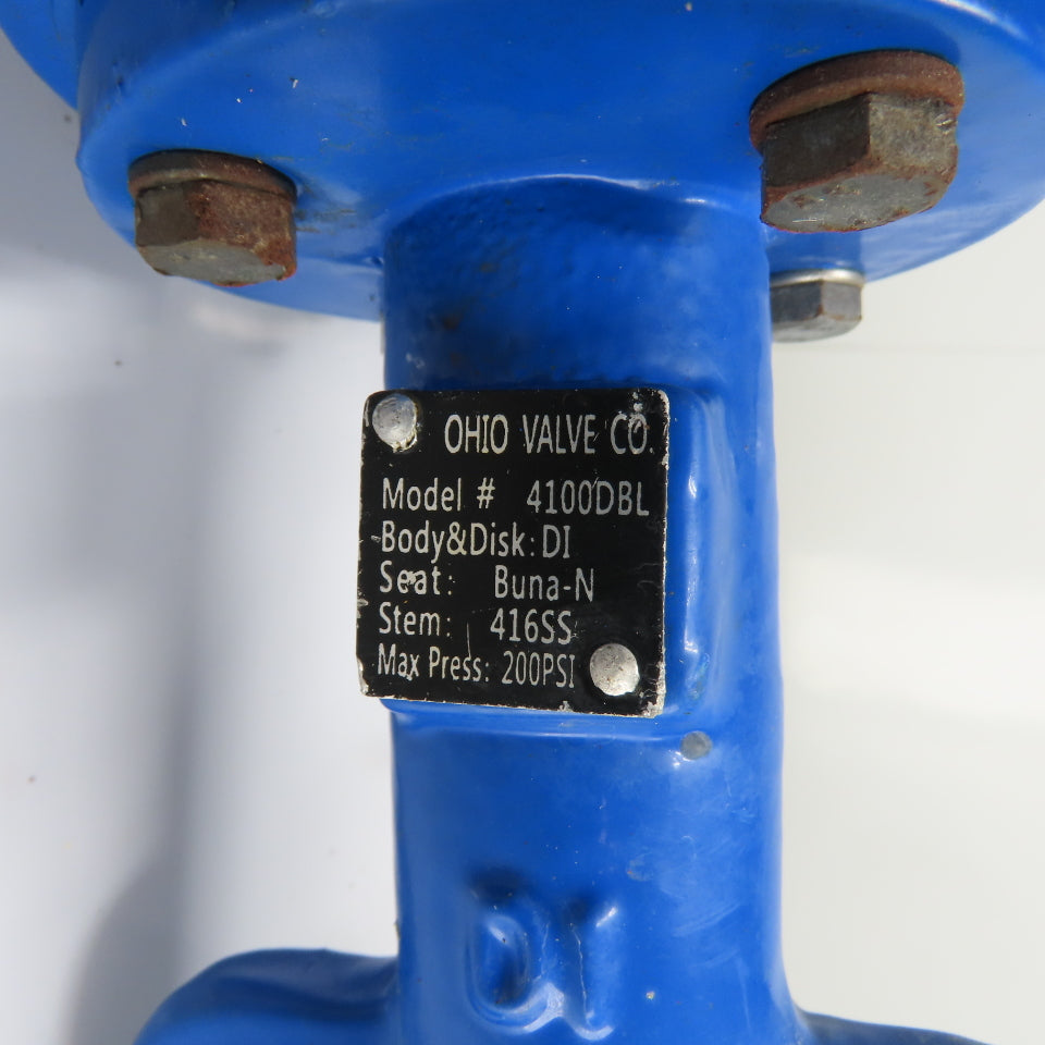 Ohio Valve Co 4100DBL 4" Gear Operated Butterfly Valve 200PSI Buna-N