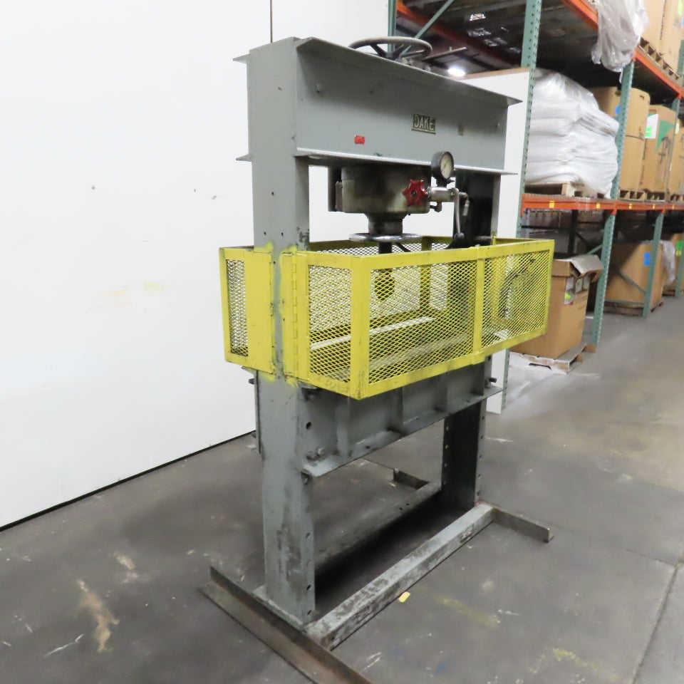 Dake 75PA 75-Ton Hand Operated Air Powered Hydraulic H-Frame Press 4.5"RamTravel
