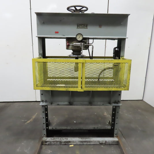 Dake 75PA 75-Ton Hand Operated Air Powered Hydraulic H-Frame Press 4.5"RamTravel
