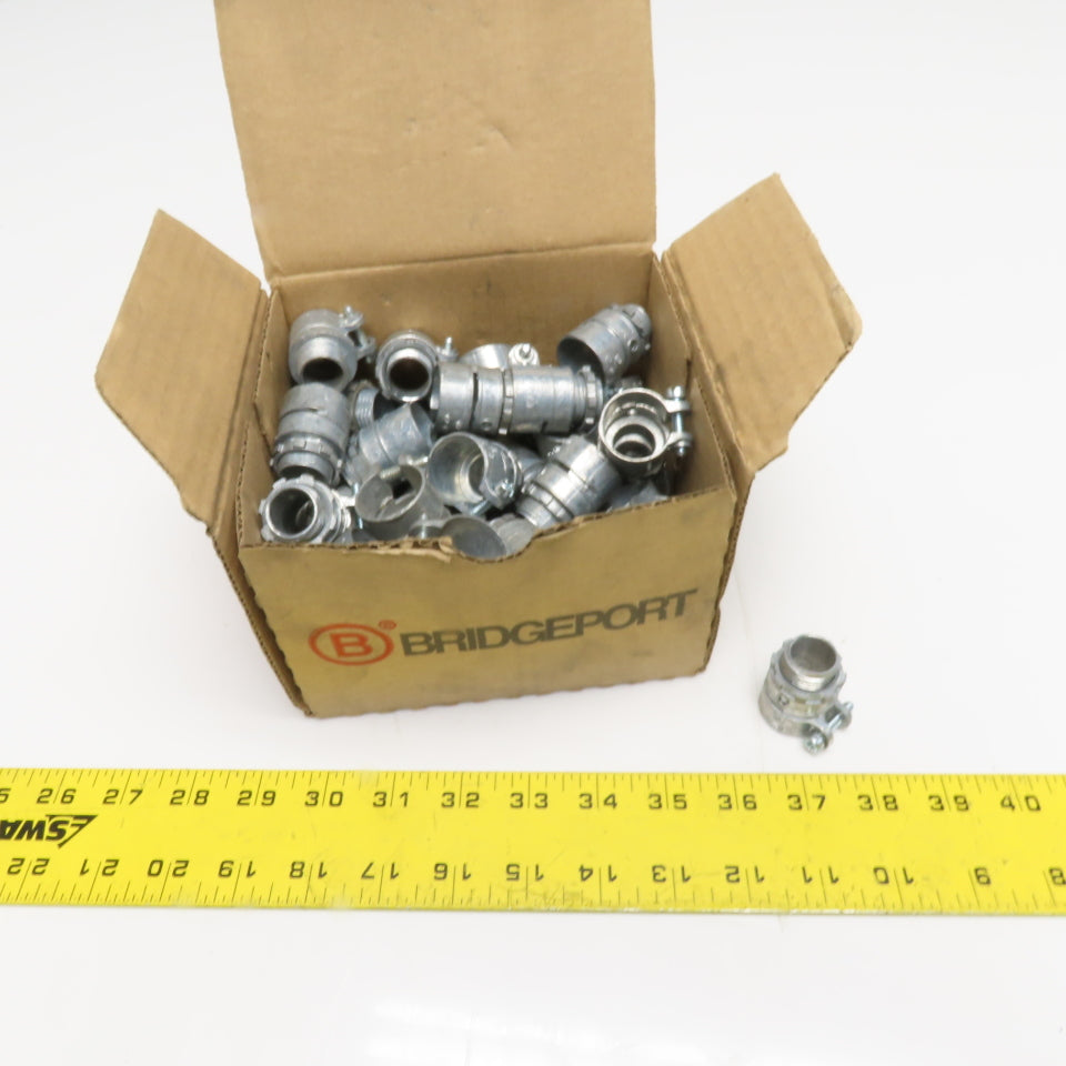 Bridgeport 407-DC2 1/2" FMC Squeeze Connectors Zinc Die Cast Lot of 47
