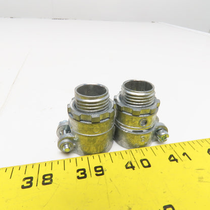 Bridgeport 407-DC2 1/2" FMC Squeeze Connectors Zinc Die Cast Lot of 47
