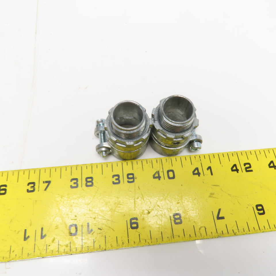Bridgeport 407-DC2 1/2" FMC Squeeze Connectors Zinc Die Cast Lot of 47