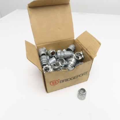 Bridgeport 407-DC2 1/2" FMC Squeeze Connectors Zinc Die Cast Lot of 47