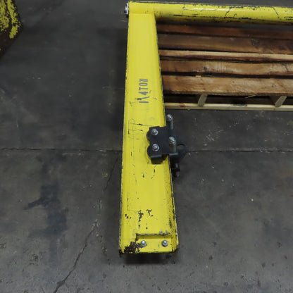 1/4 Ton Free Standing Jib Crane 75" Swing 68" Travel 101" Under Beam