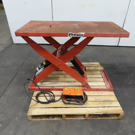 Presto 48"x 24" 1500lb Capacity Electric Scissor Lift Table 115V 1Ph 5" To 42" H