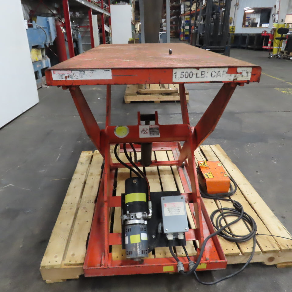 Presto 48"x 24" 1500lb Capacity Electric Scissor Lift Table 115V 1Ph 5" To 42" H