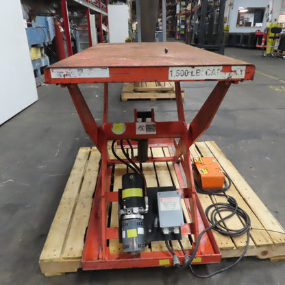 Presto 48"x 24" 1500lb Capacity Electric Scissor Lift Table 115V 1Ph 5" To 42" H