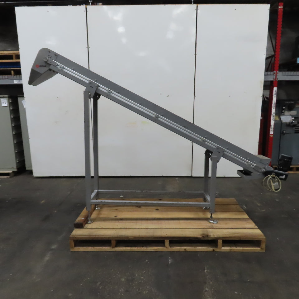 RNA 102" x 9" Incline Cleated Belt Conveyor 230/400V 3Ph 59" Discharge 6.5FPM