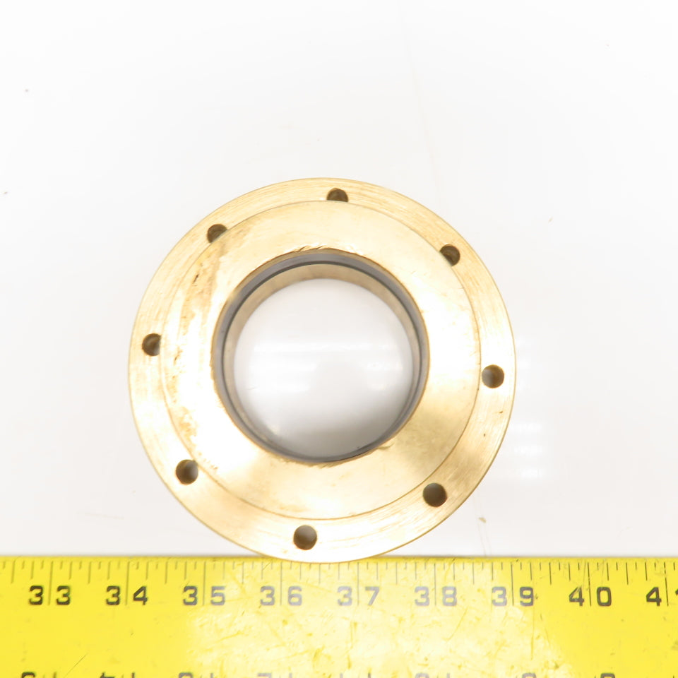2-1/2" Cylinder Rod 5" OD Flange Brass Seal Bushing 8 Hole Mounting