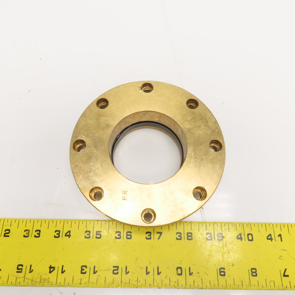 2-1/2" Cylinder Rod 5" OD Flange Brass Seal Bushing 8 Hole Mounting