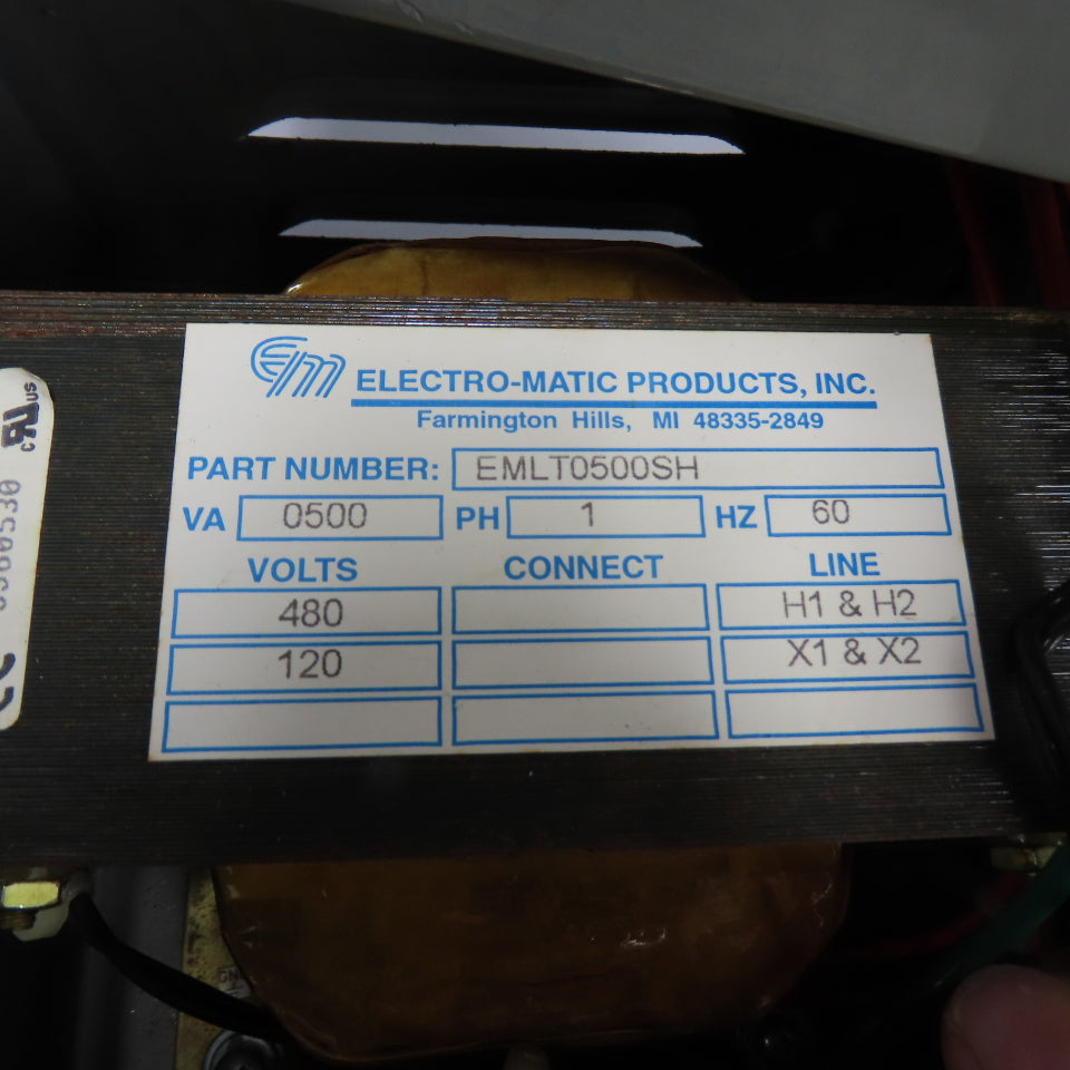 Electro-Matic EMLD3P2GW1P6 0.5kVA Enclosed Control Transformer 480V Pri 120V Sec