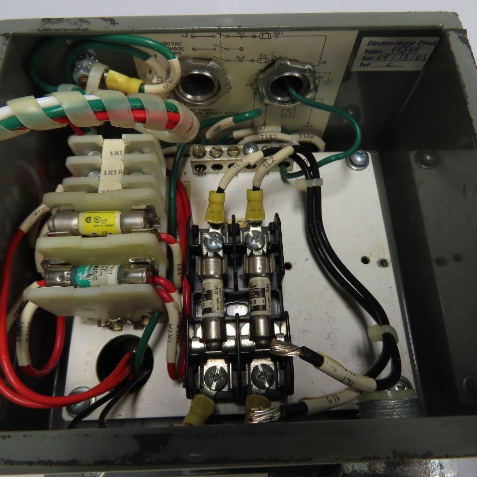 Electro-Matic EMLD3P2GW1P6 0.5kVA Enclosed Control Transformer 480V Pri 120V Sec