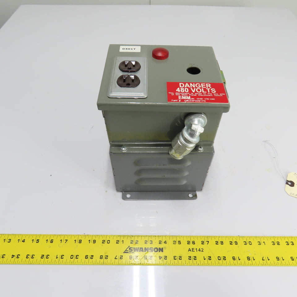 Electro-Matic EMLD3P2GW1P6 0.5kVA Enclosed Control Transformer 480V Pri 120V Sec