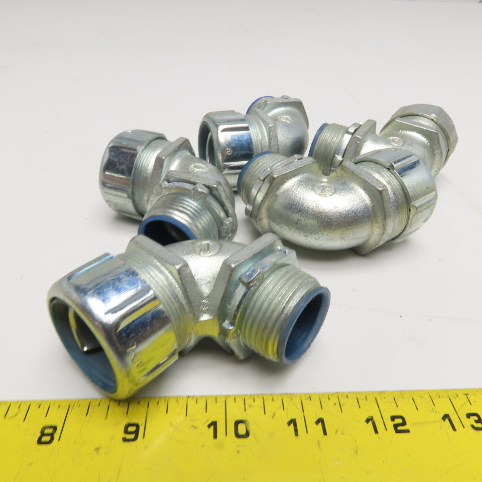 T&B 1" Insulated Liquid-Tight Conduit Connectors Elbow 90° Lot of 5