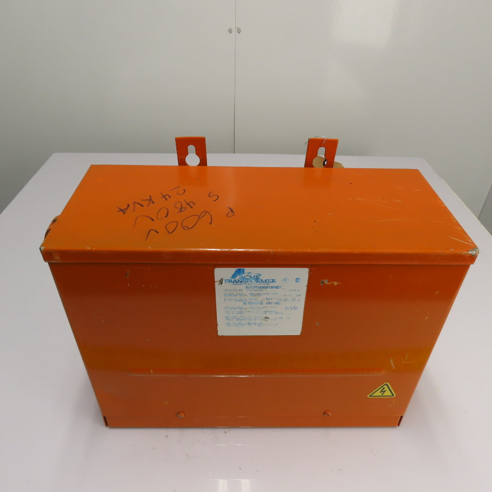 Acme T-2-52705-1 30KVA 3Ph Autotransformer 600Y/347V Pri 480Y/277V Tested