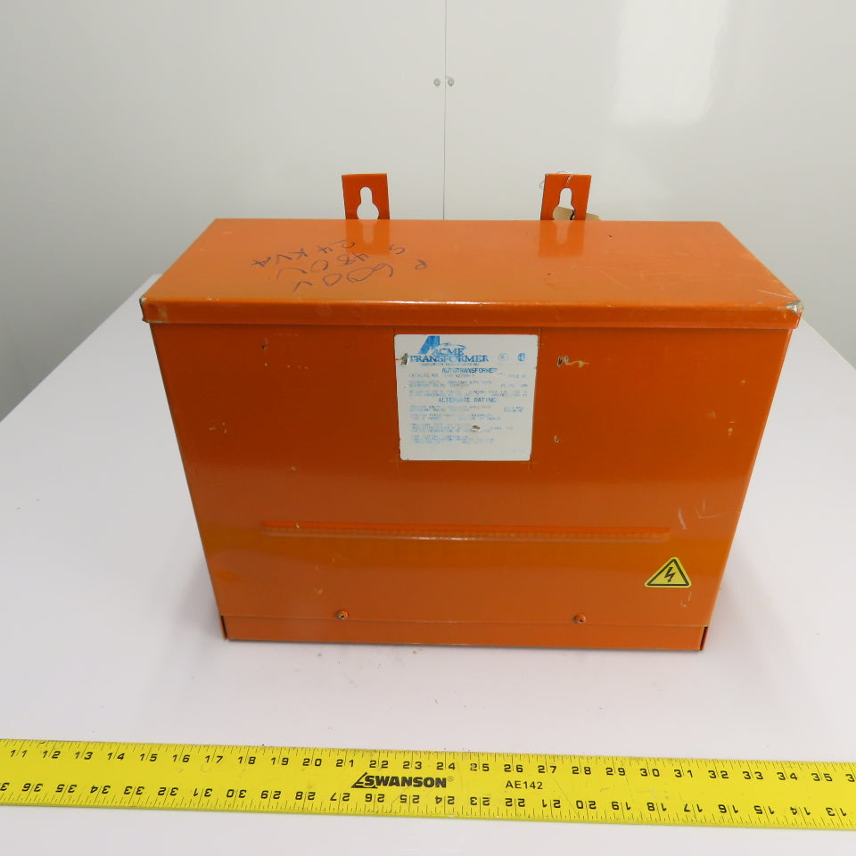 Acme T-2-52705-1 30KVA 3Ph Autotransformer 600Y/347V Pri 480Y/277V Tested