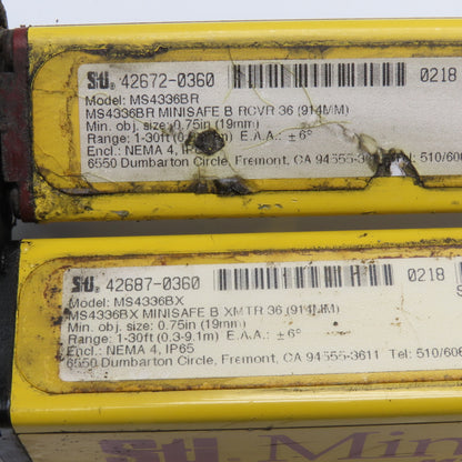 STI MS4336BX MS4336BR MiniSafe 36" Safety Light Curtain Transmitter Receiver Set