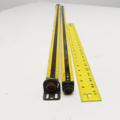 STI MS4336BX MS4336BR MiniSafe 36" Safety Light Curtain Transmitter Receiver Set