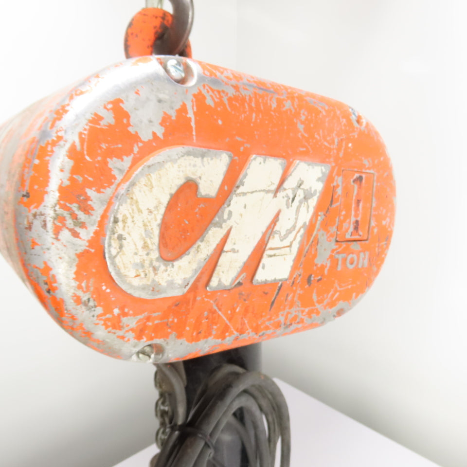 CM Loadstar Model L 1 Ton 2000LB Electric Chain Hoist 18' Lift 16FPM 1Ph 115V