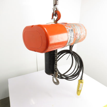 CM Loadstar Model L 1 Ton 2000LB Electric Chain Hoist 18' Lift 16FPM 1Ph 115V
