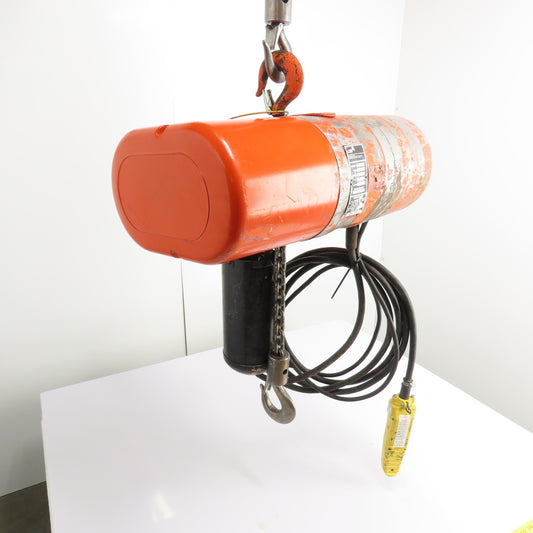 CM Loadstar Model L 1 Ton 2000LB Electric Chain Hoist 18' Lift 16FPM 1Ph 115V