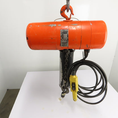 CM Loadstar Model L 1 Ton 2000LB Electric Chain Hoist 20' Lift 16FPM 1Ph 115V