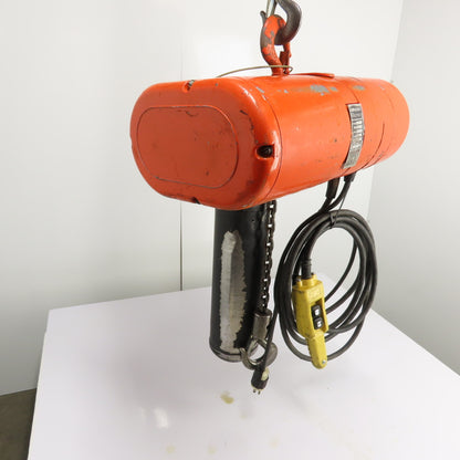 CM Loadstar Model L 1 Ton 2000LB Electric Chain Hoist 20' Lift 16FPM 1Ph 115V