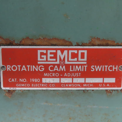 Gemco 1980-106L-SP-F-X Rotating Cam Limit Switch W/ Drive Sprocket