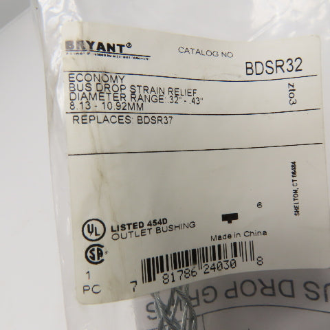 Bryant BDSR32 Economy Bus Drop Strain Relief .32"-.43"