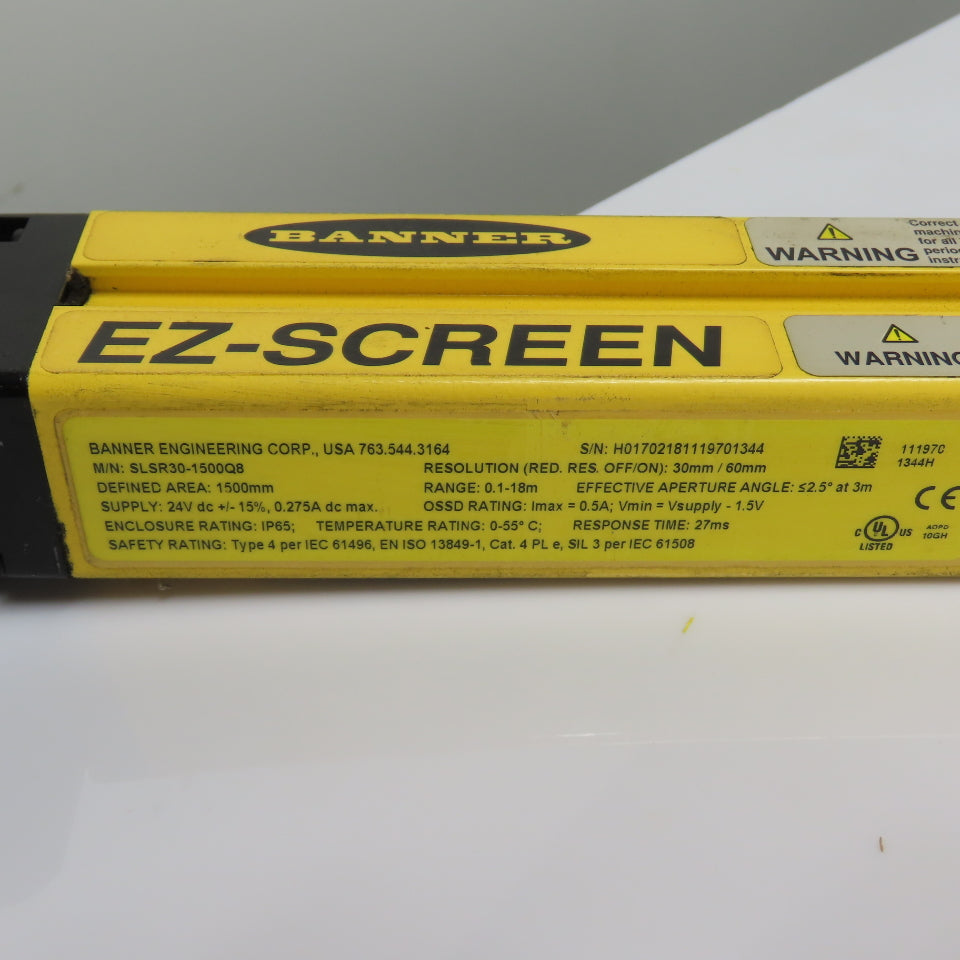 Banner SLSR30-1500Q8 / SLSE30-1500Q8 Safety Light Curtain Emitter & Receiver Set