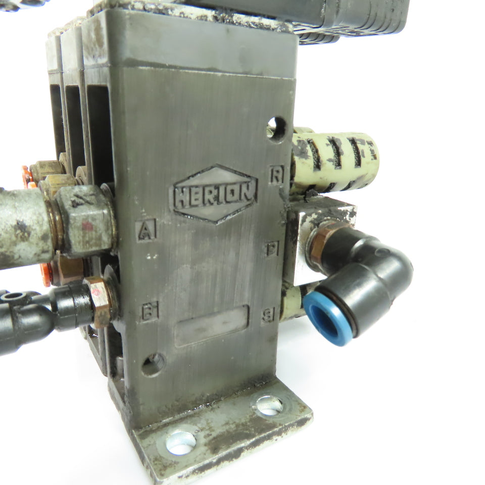 Herion Taiyo Type 0213 3-Station Solenoid Valve Manifold Block 100VAC Coil