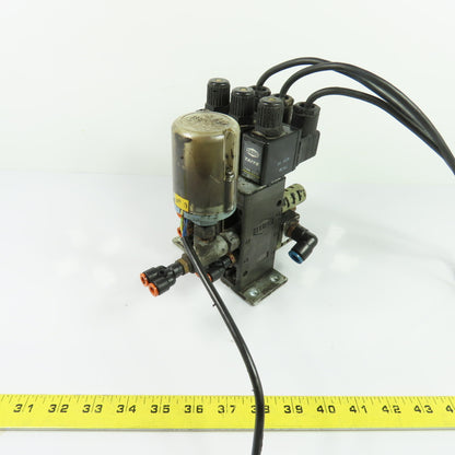 Herion Taiyo Type 0213 3-Station Solenoid Valve Manifold Block 100VAC Coil