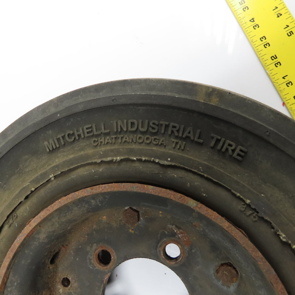 Mitco Solid Press-On Forklift Tire 16" OD x 5" W x 3-3/8" Bore W/ 5-Hole Rim