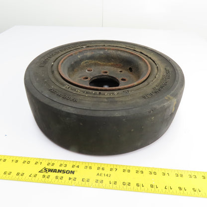 Mitco Solid Press-On Forklift Tire 16" OD x 5" W x 3-3/8" Bore W/ 5-Hole Rim