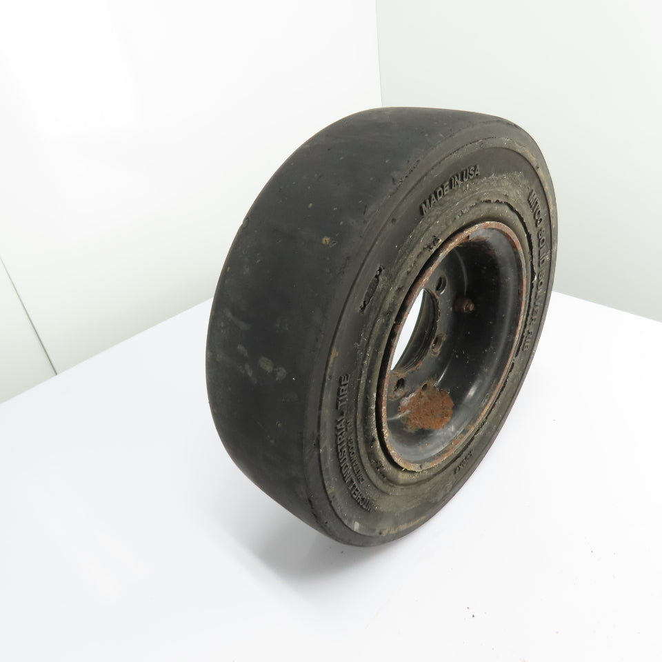 Mitco Solid Press-On Forklift Tire 16" OD x 5" W x 3-3/8" Bore W/ 5-Hole Rim
